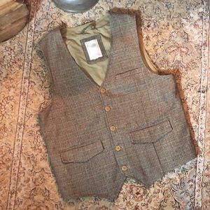 THE TERRITORY AHEAD size XL Tweed 5-Button Vest